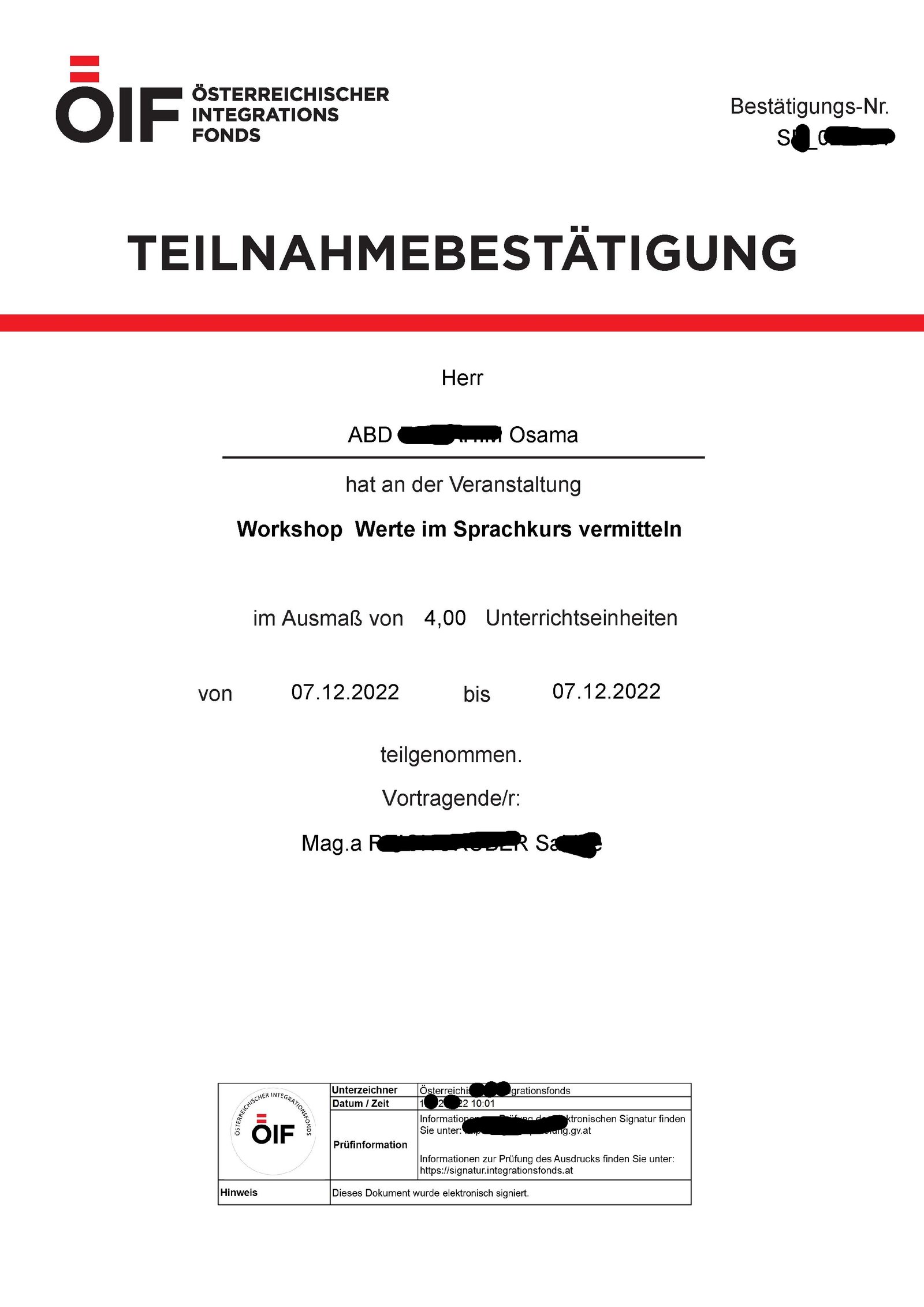 ÖIF Workshop: Werte im Sprachkurs vermitteln